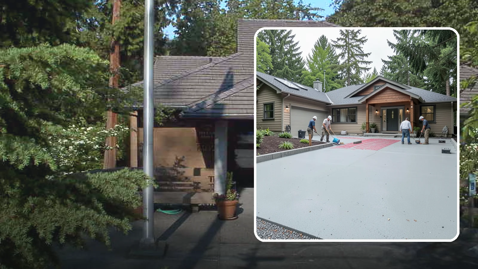 Heated Driveway Installation in Yarrow Point, King County, WA - Embedding a radiant heating system beneath the driveway to melt snow and ice automatically each winter.
