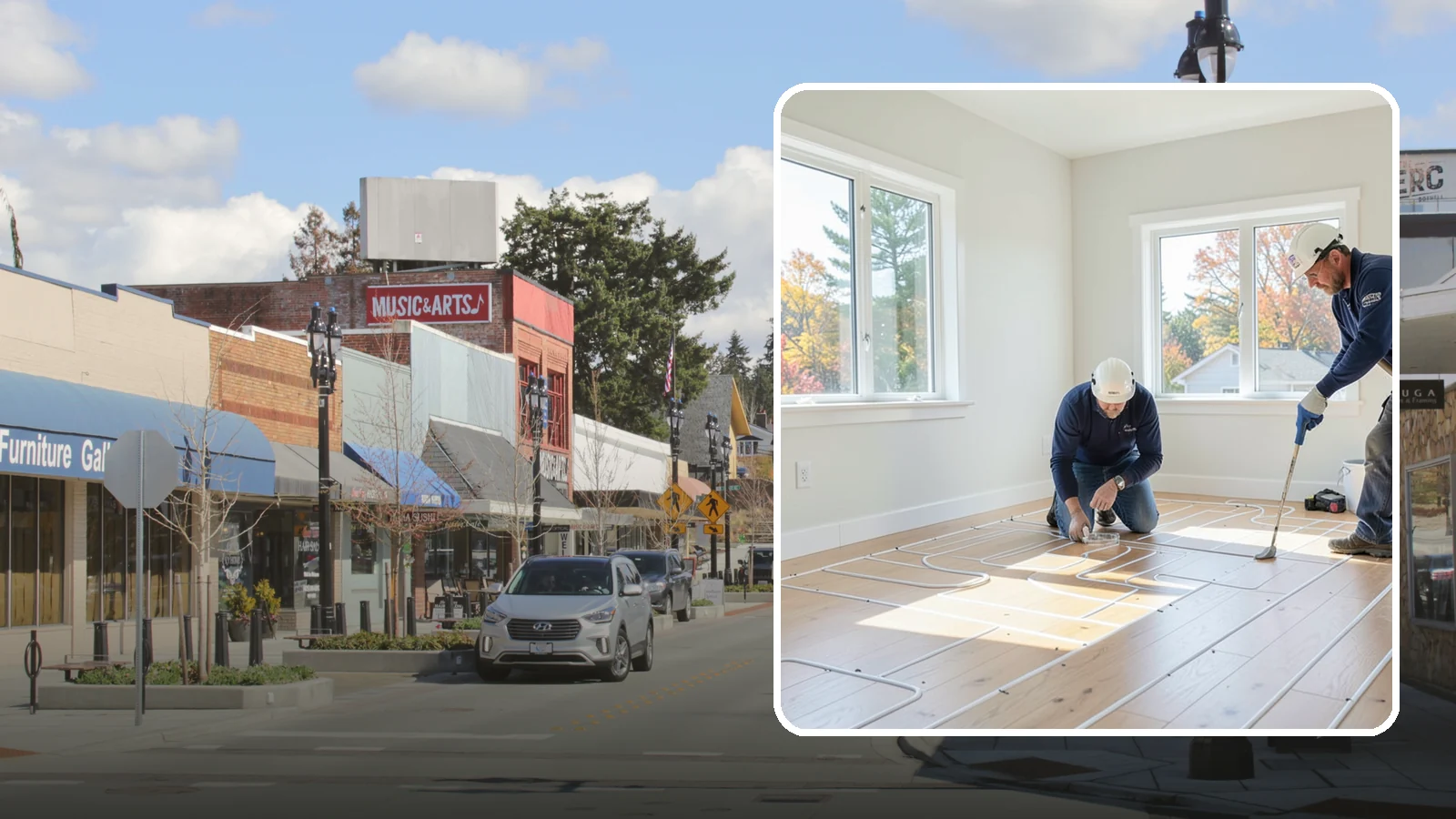Heated Flooring Installation in Bothell, King County, WA - Radiant heated flooring installation that delivers cozy, even warmth underfoot through chilly Northwest seasons.