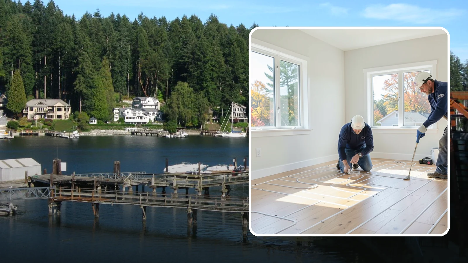 Heated Flooring Installation in Gig Harbor, Pierce County, WA - Radiant heated flooring installation that delivers cozy, even warmth underfoot through chilly Northwest seasons.