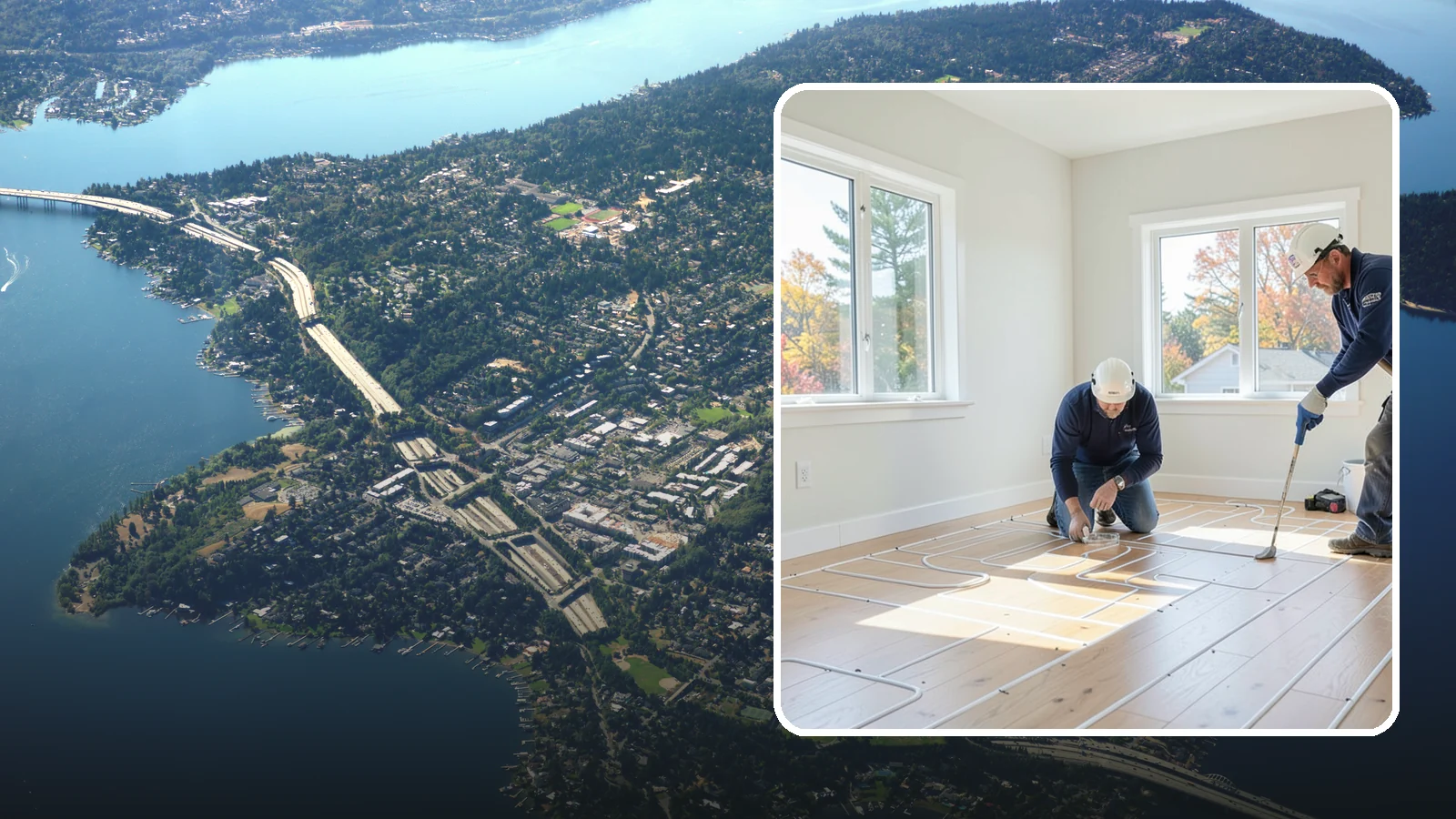 Heated Flooring Installation in Mercer Island, King County, WA - Radiant heated flooring installation that delivers cozy, even warmth underfoot through chilly Northwest seasons.