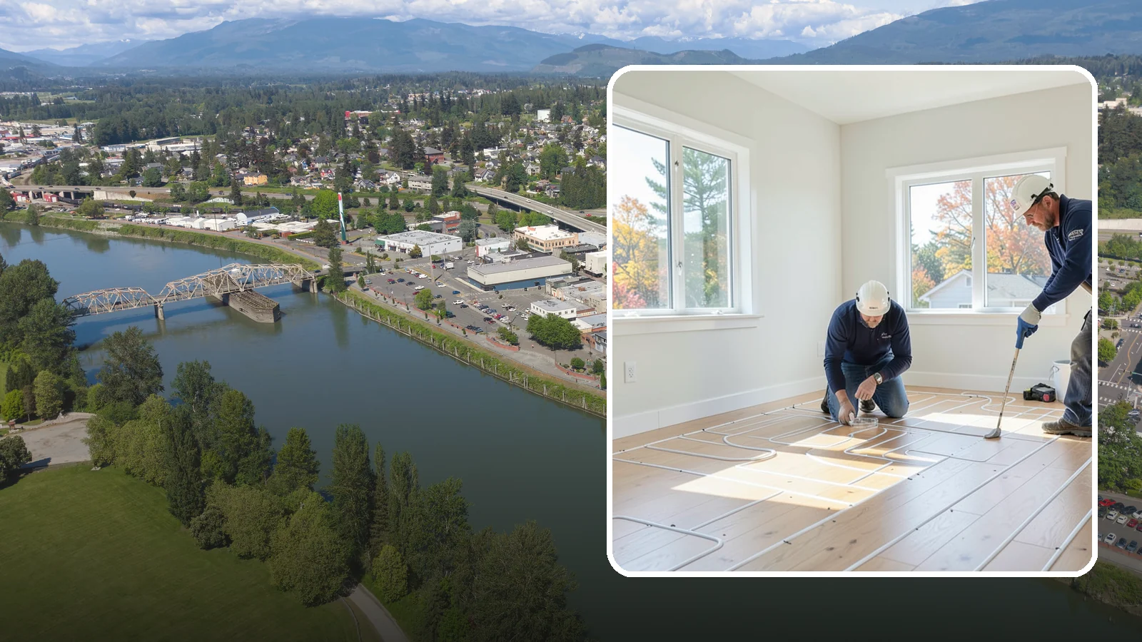 Heated Flooring Installation in Mount Vernon, Skagit County, WA - Radiant heated flooring installation that delivers cozy, even warmth underfoot through chilly Northwest seasons.