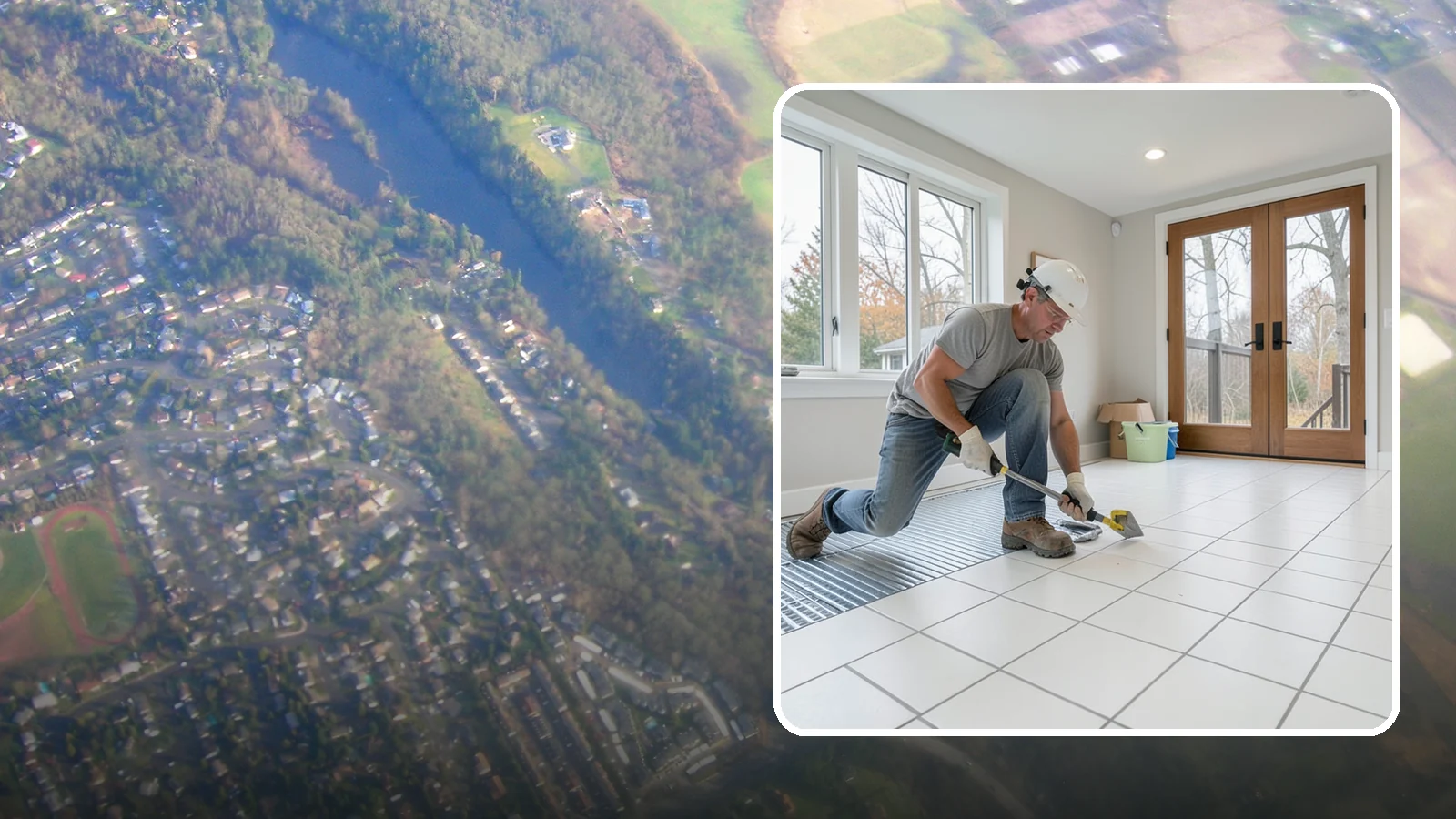 Heated Tile Floor Installation in Algona, King County, WA - Radiant electric heat installed beneath tile for warm floors on cold PNW mornings.