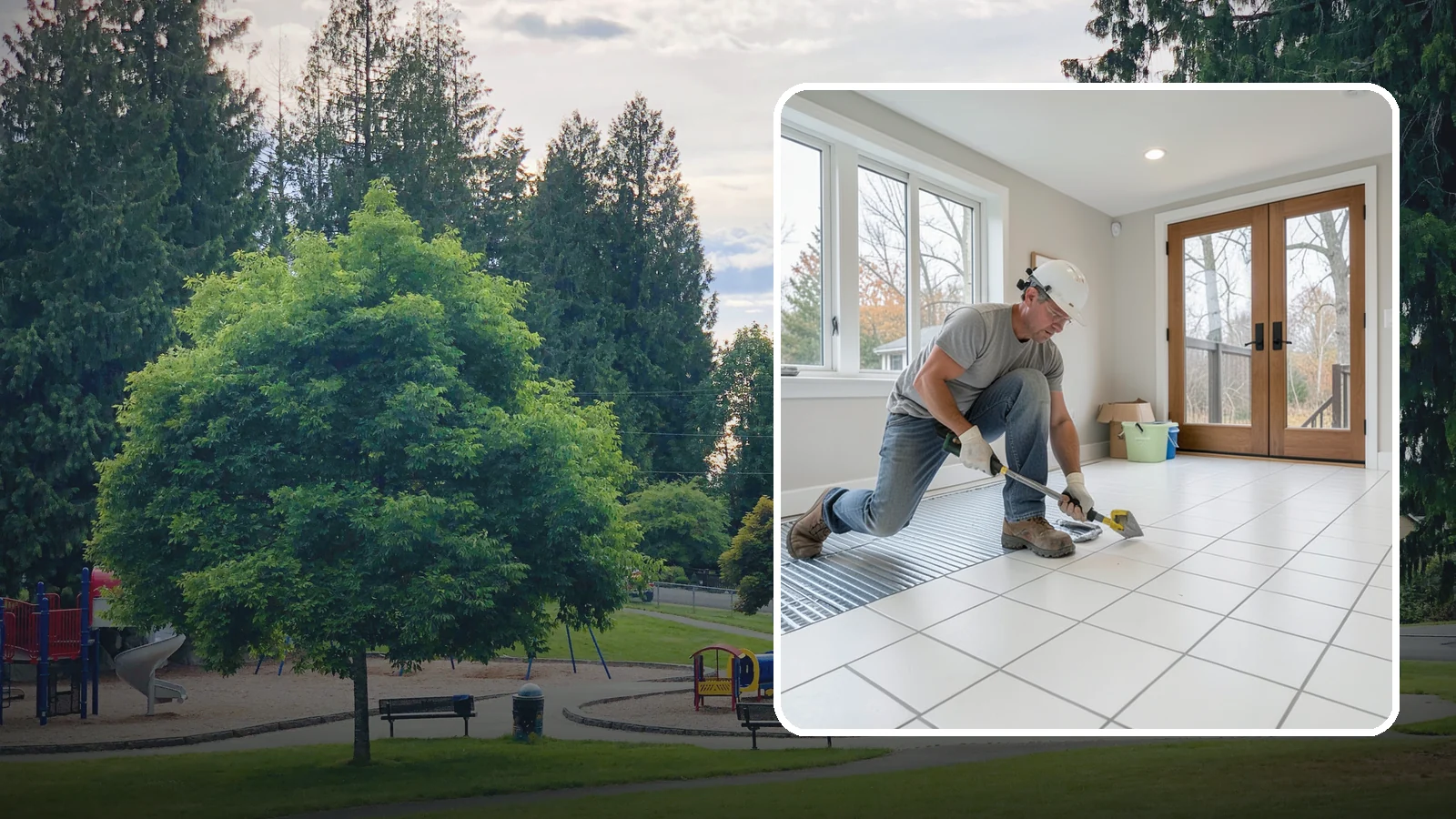 Heated Tile Floor Installation in Bonney Lake, Pierce County, WA - Radiant electric heat installed beneath tile for warm floors on cold PNW mornings.