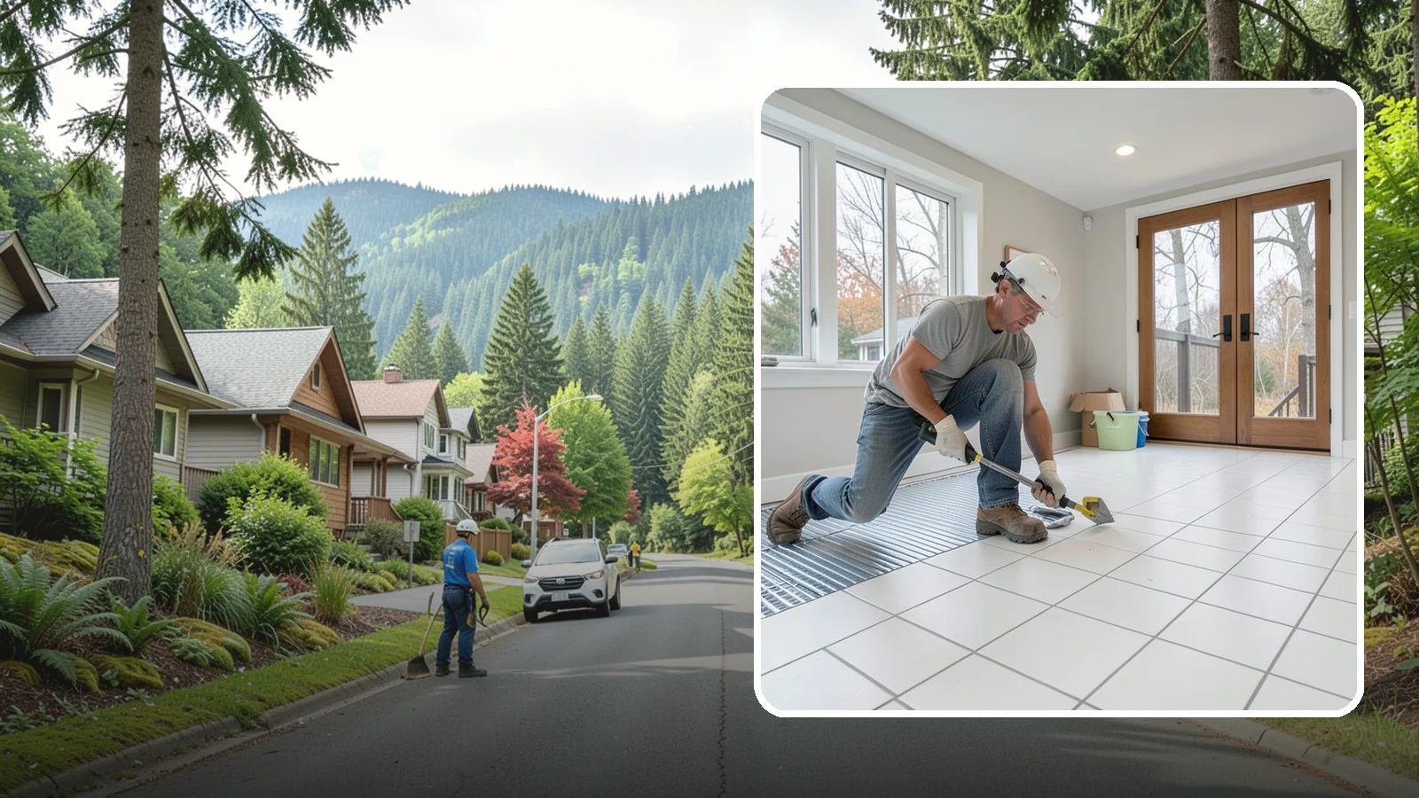 Heated Tile Floor Installation in Darrington, Snohomish County, WA - Radiant electric heat installed beneath tile for warm floors on cold PNW mornings.