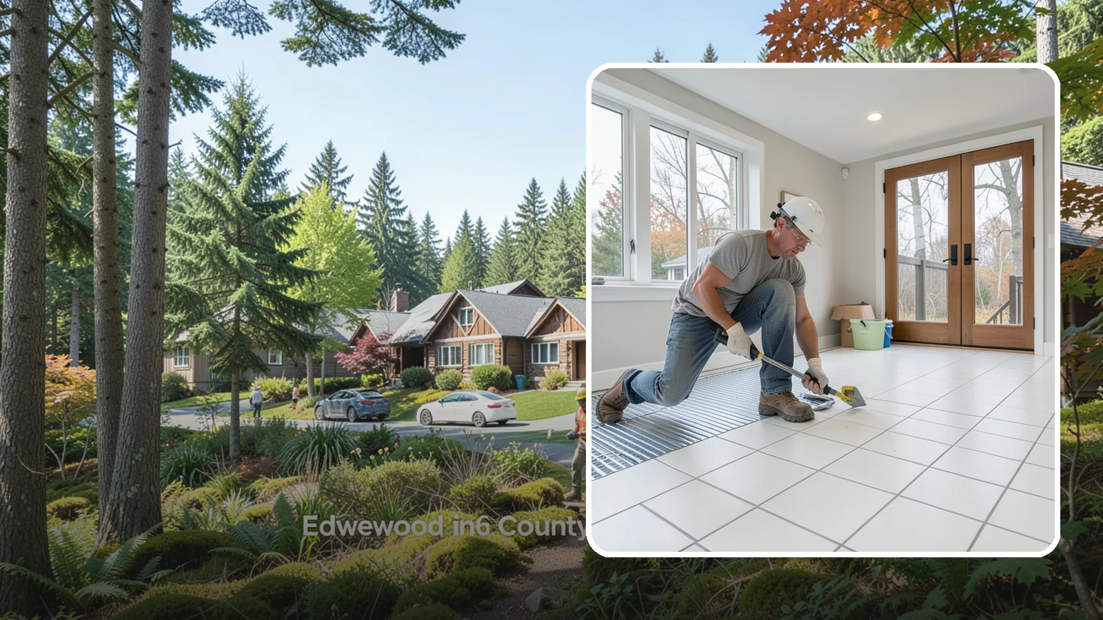 Heated Tile Floor Installation in Edgewood, Pierce County, WA - Radiant electric heat installed beneath tile for warm floors on cold PNW mornings.