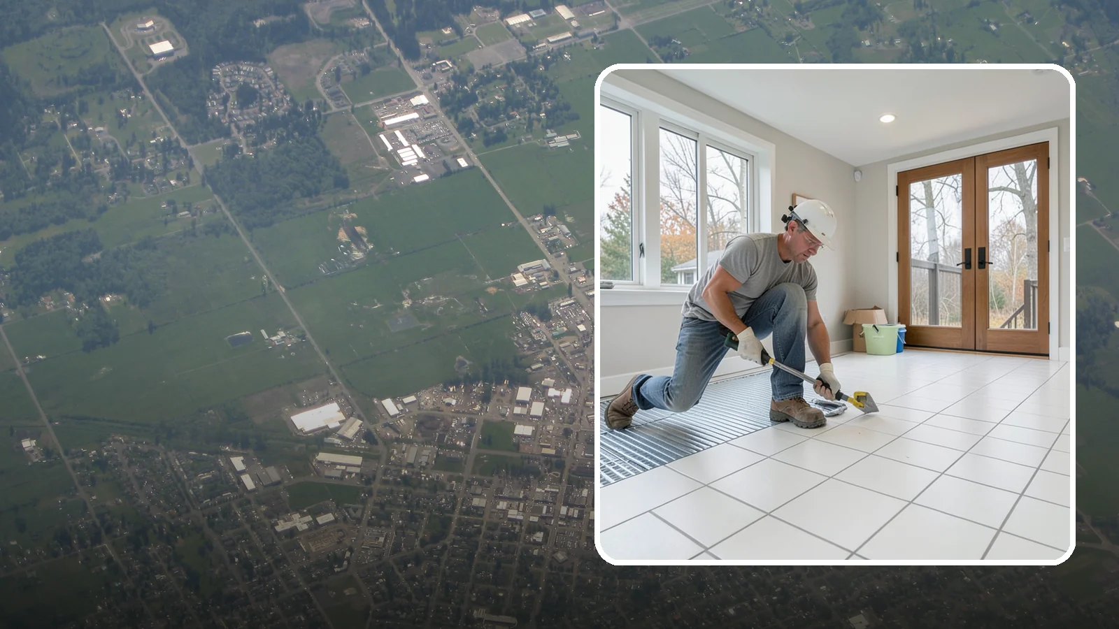 Heated Tile Floor Installation in Enumclaw, King County, WA - Radiant electric heat installed beneath tile for warm floors on cold PNW mornings.