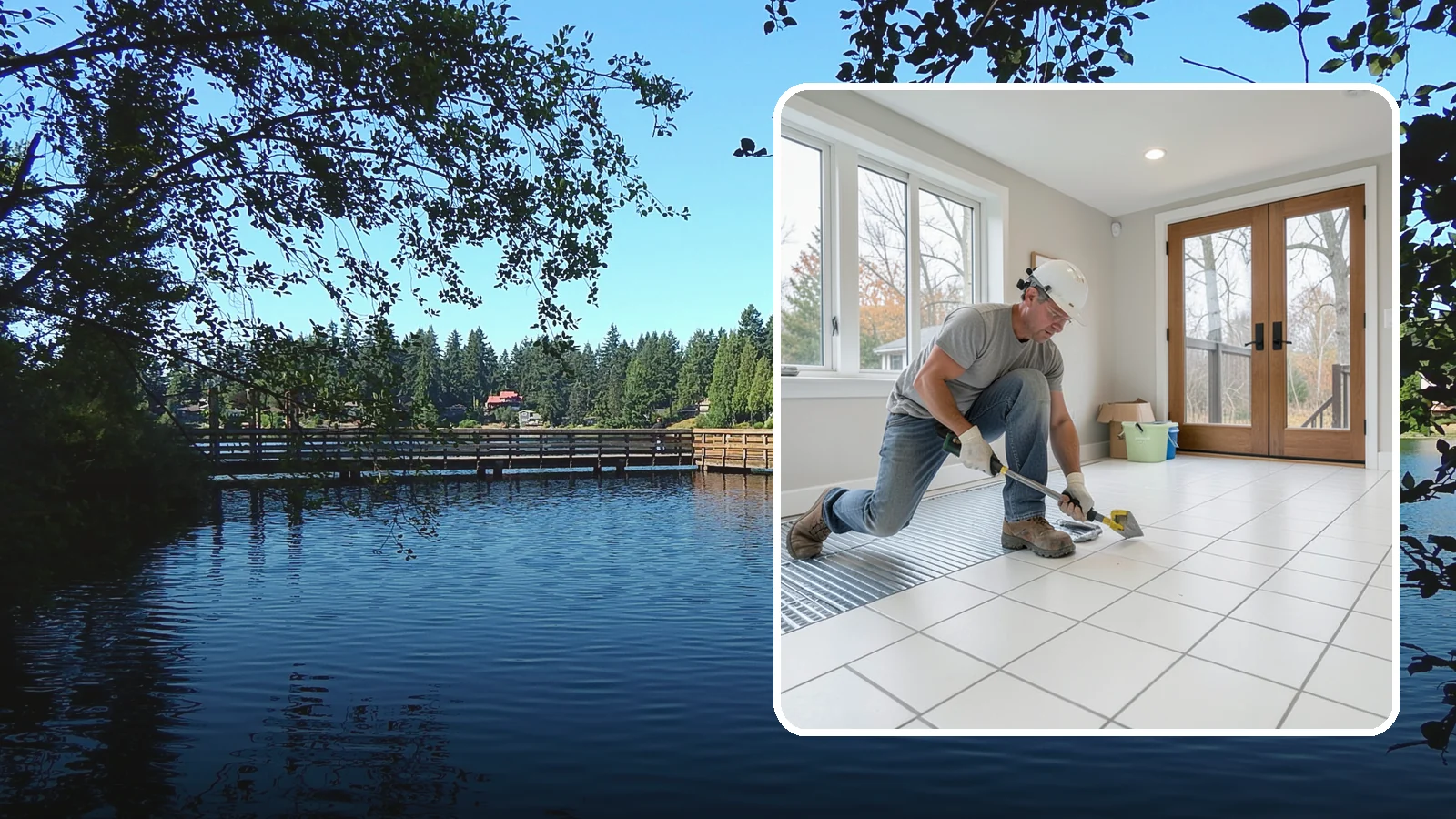 Heated Tile Floor Installation in Federal Way, King County, WA - Radiant electric heat installed beneath tile for warm floors on cold PNW mornings.
