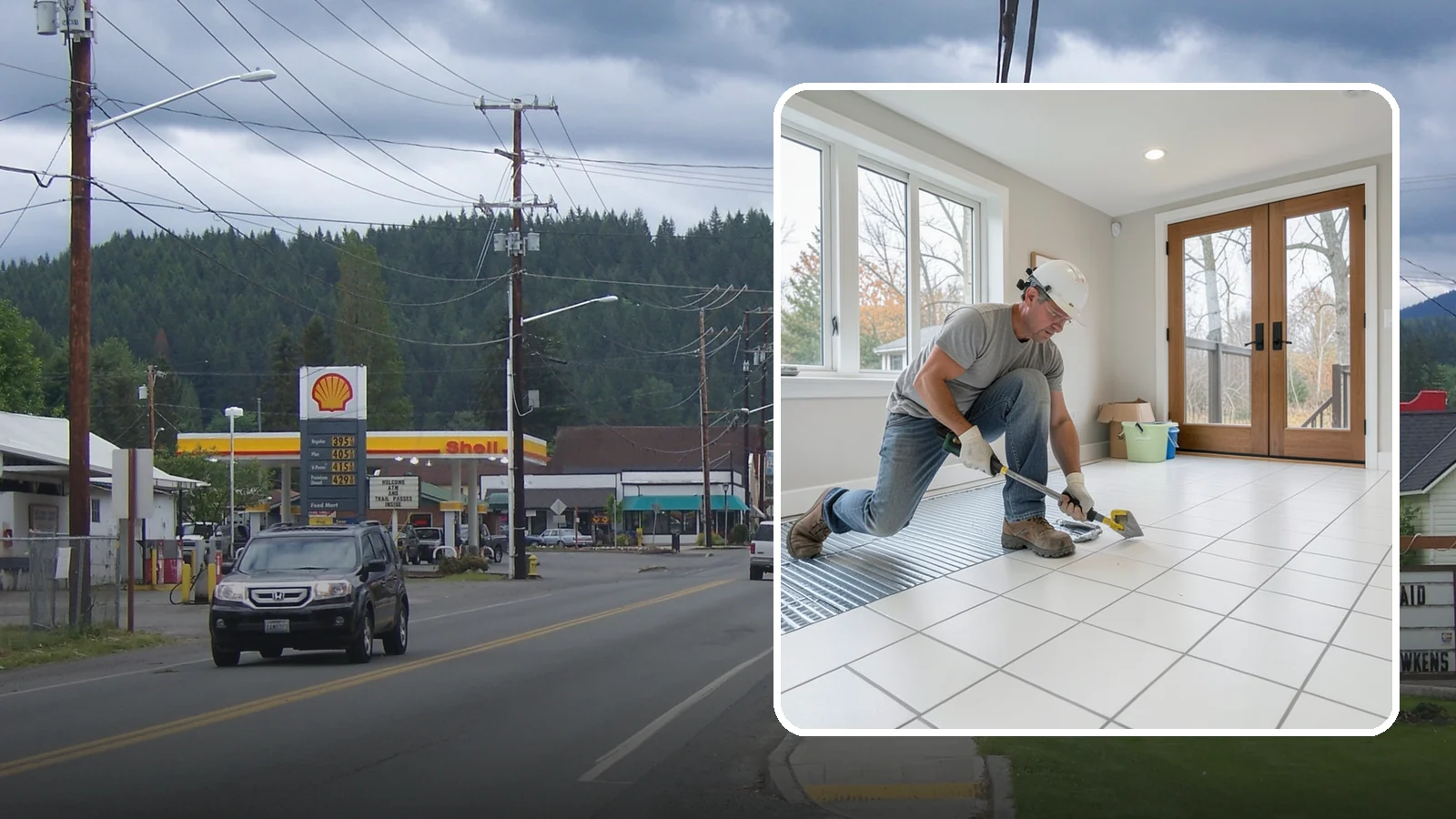 Heated Tile Floor Installation in Granite Falls, Snohomish County, WA - Radiant electric heat installed beneath tile for warm floors on cold PNW mornings.