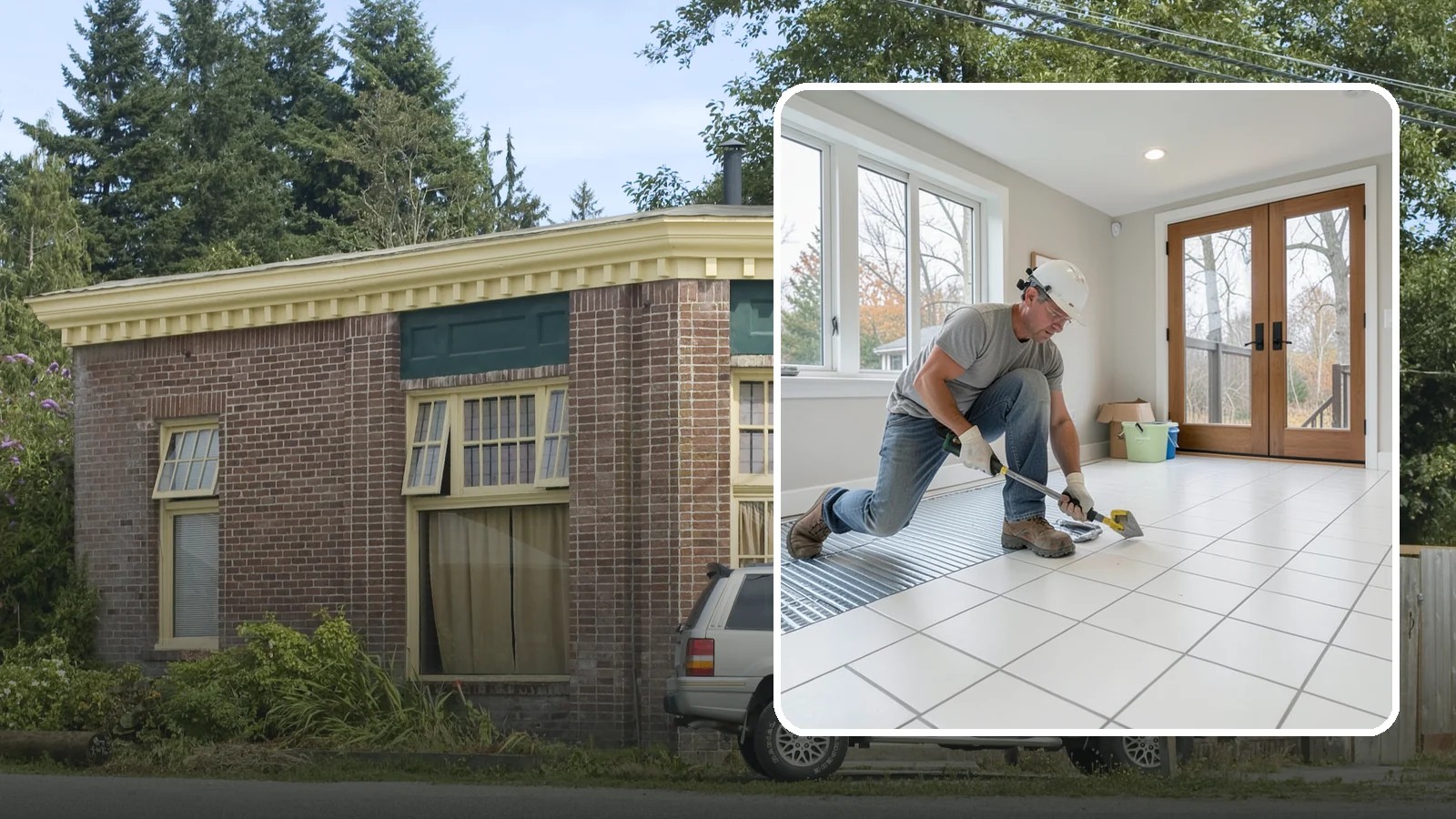 Heated Tile Floor Installation in Hamilton, Skagit County, WA - Radiant electric heat installed beneath tile for warm floors on cold PNW mornings.