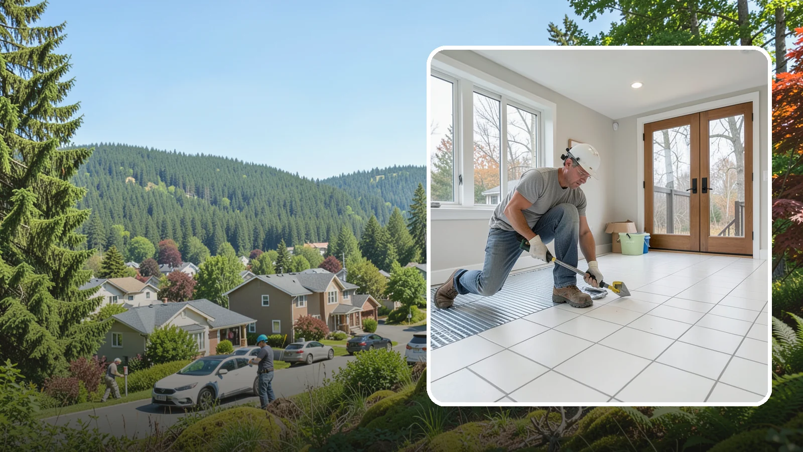 Heated Tile Floor Installation in Index, Snohomish County, WA - Radiant electric heat installed beneath tile for warm floors on cold PNW mornings.