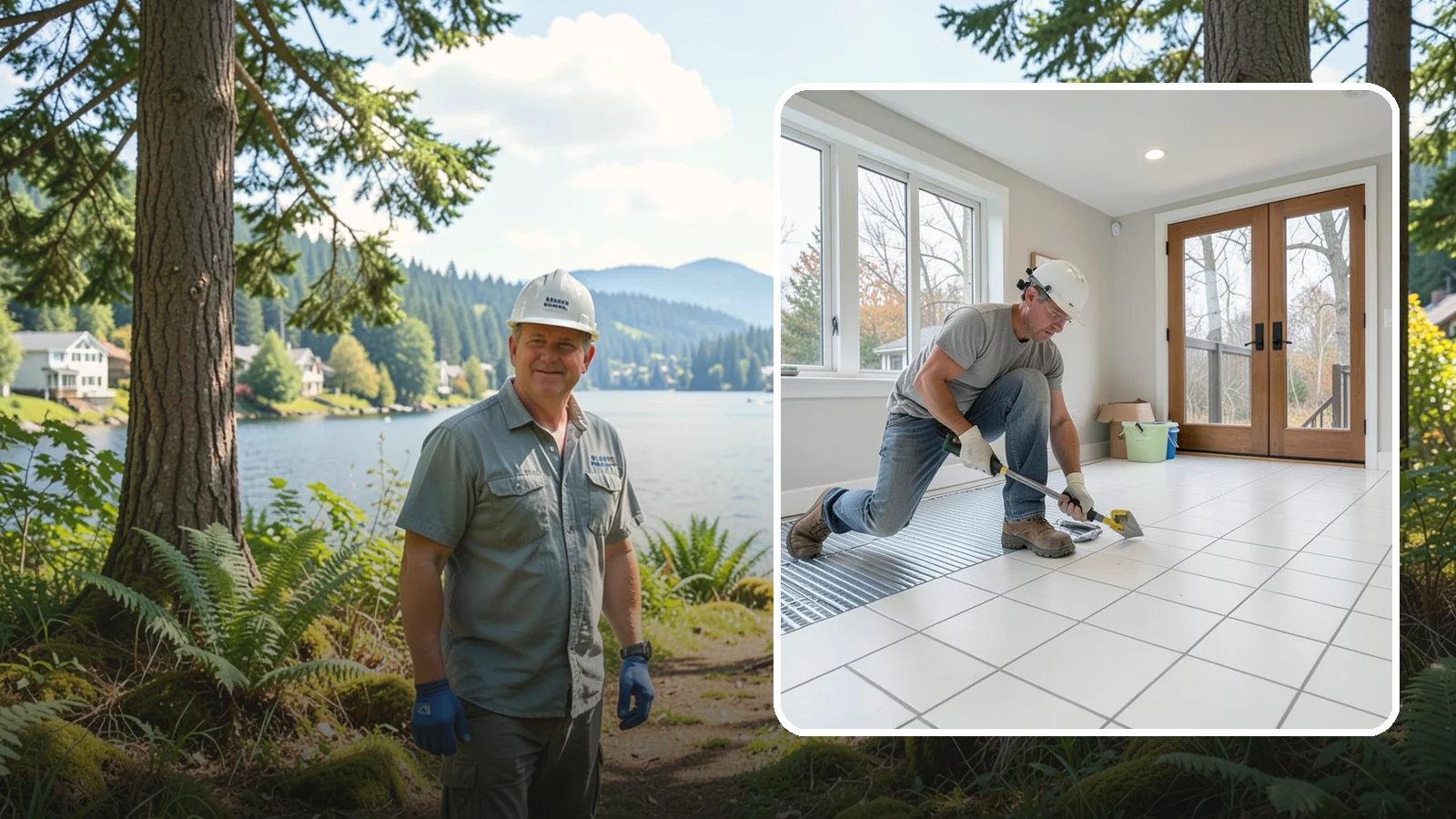 Heated Tile Floor Installation in Milton, King County, WA - Radiant electric heat installed beneath tile for warm floors on cold PNW mornings.