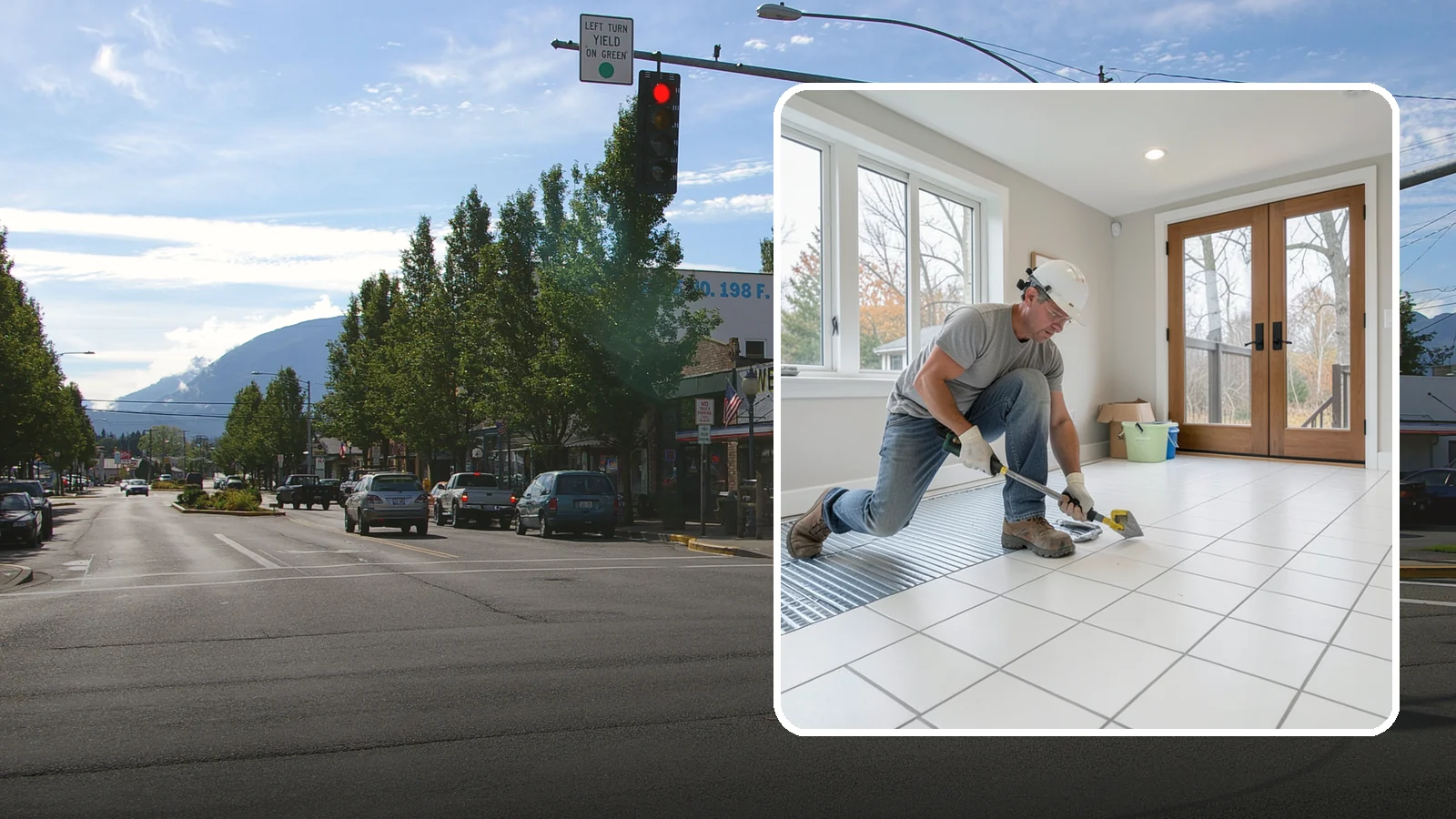 Heated Tile Floor Installation in North Bend, King County, WA - Radiant electric heat installed beneath tile for warm floors on cold PNW mornings.
