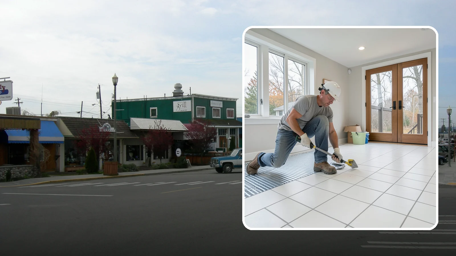Heated Tile Floor Installation in Stanwood, Snohomish County, WA - Radiant electric heat installed beneath tile for warm floors on cold PNW mornings.