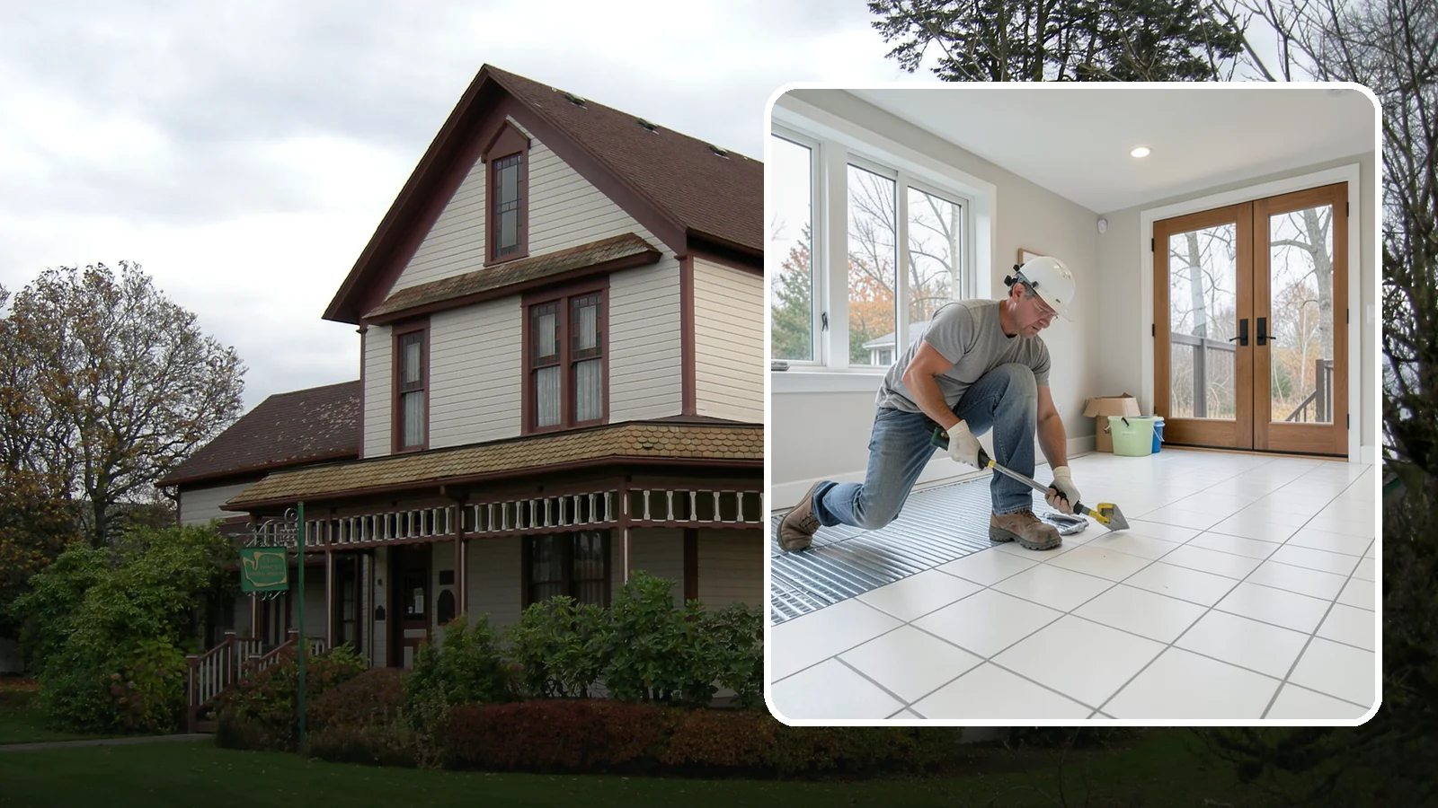 Heated Tile Floor Installation in Sumner, Pierce County, WA - Radiant electric heat installed beneath tile for warm floors on cold PNW mornings.