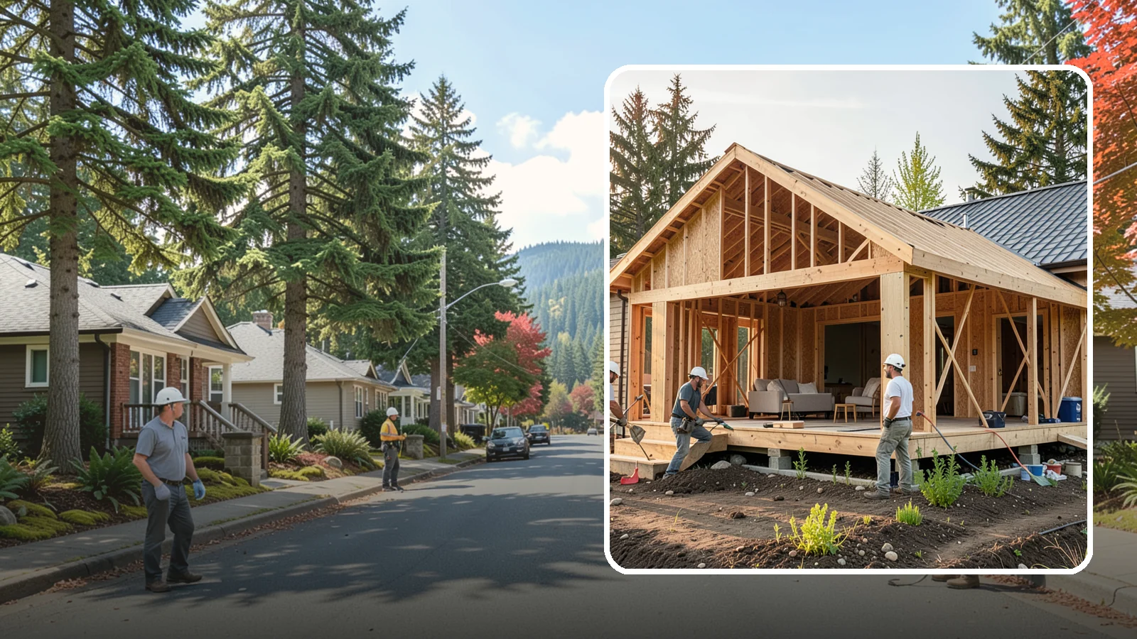 Home Addition in Hunts Point, King County, WA - A home addition expands your existing house with permanent, fully framed living space built to Western Washington code.