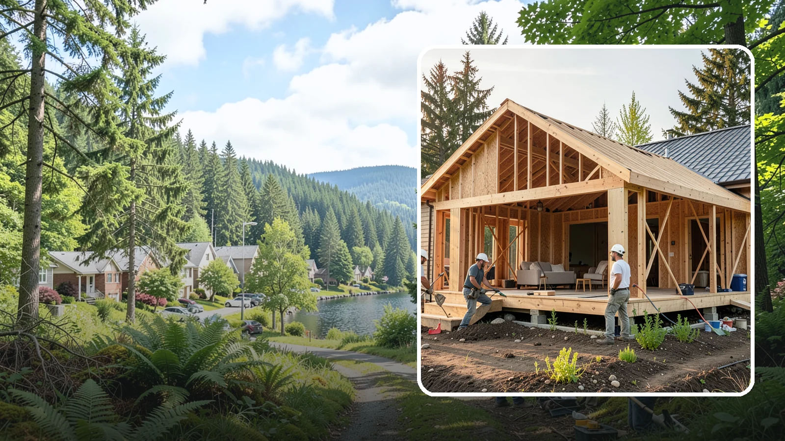 Home Addition in Lake Forest Park, King County, WA - A home addition expands your existing house with permanent, fully framed living space built to Western Washington code.