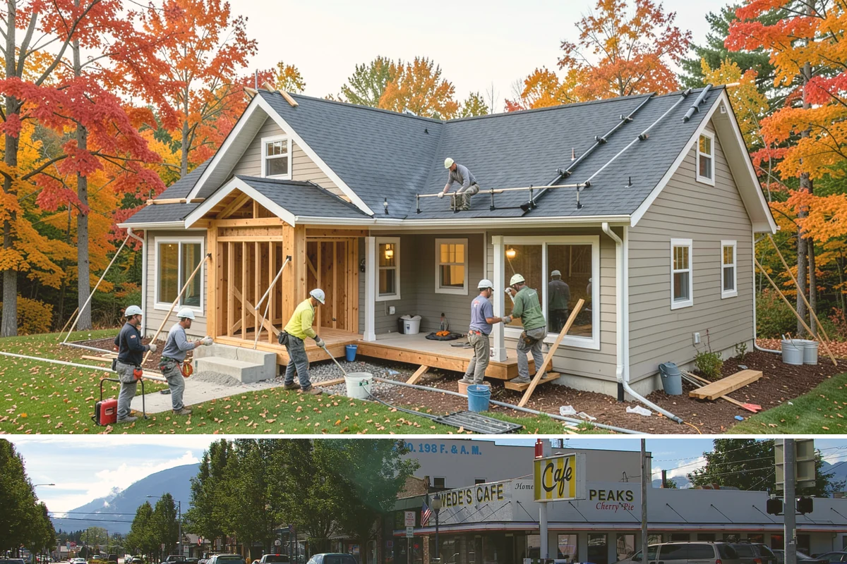 Home Addition in North Bend, King County, WA - We schedule foundation and framing for drier late-spring through early-fall windows, then move indoors for finishes through the...