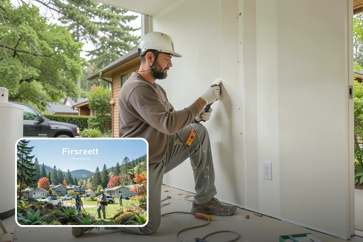 Home Bar Construction in Fircrest, Pierce County, WA - Custom cabinetry and glass storage for hosting