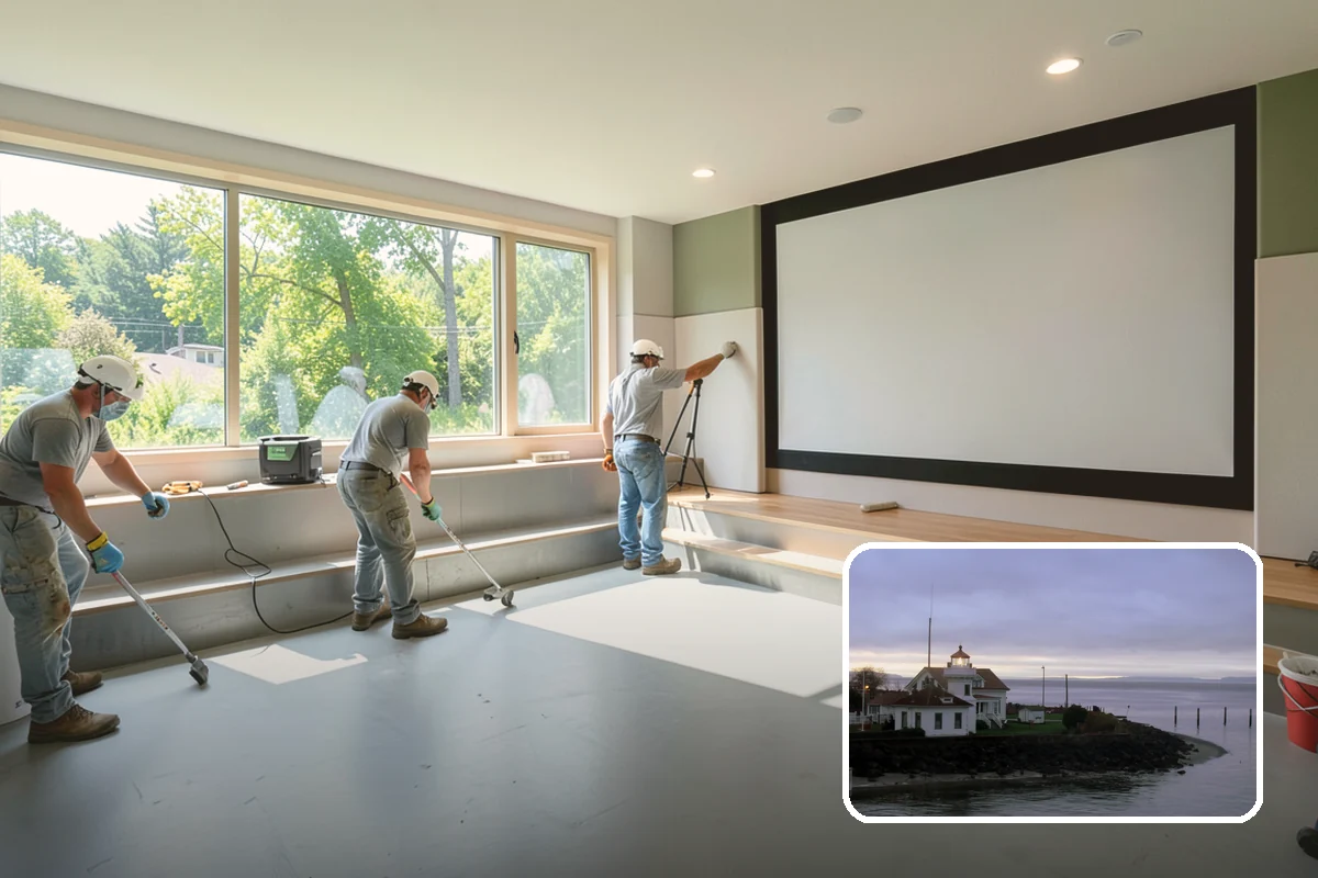 Home Bar Construction in Mukilteo, Snohomish County, WA - Custom cabinetry and glass storage for hosting