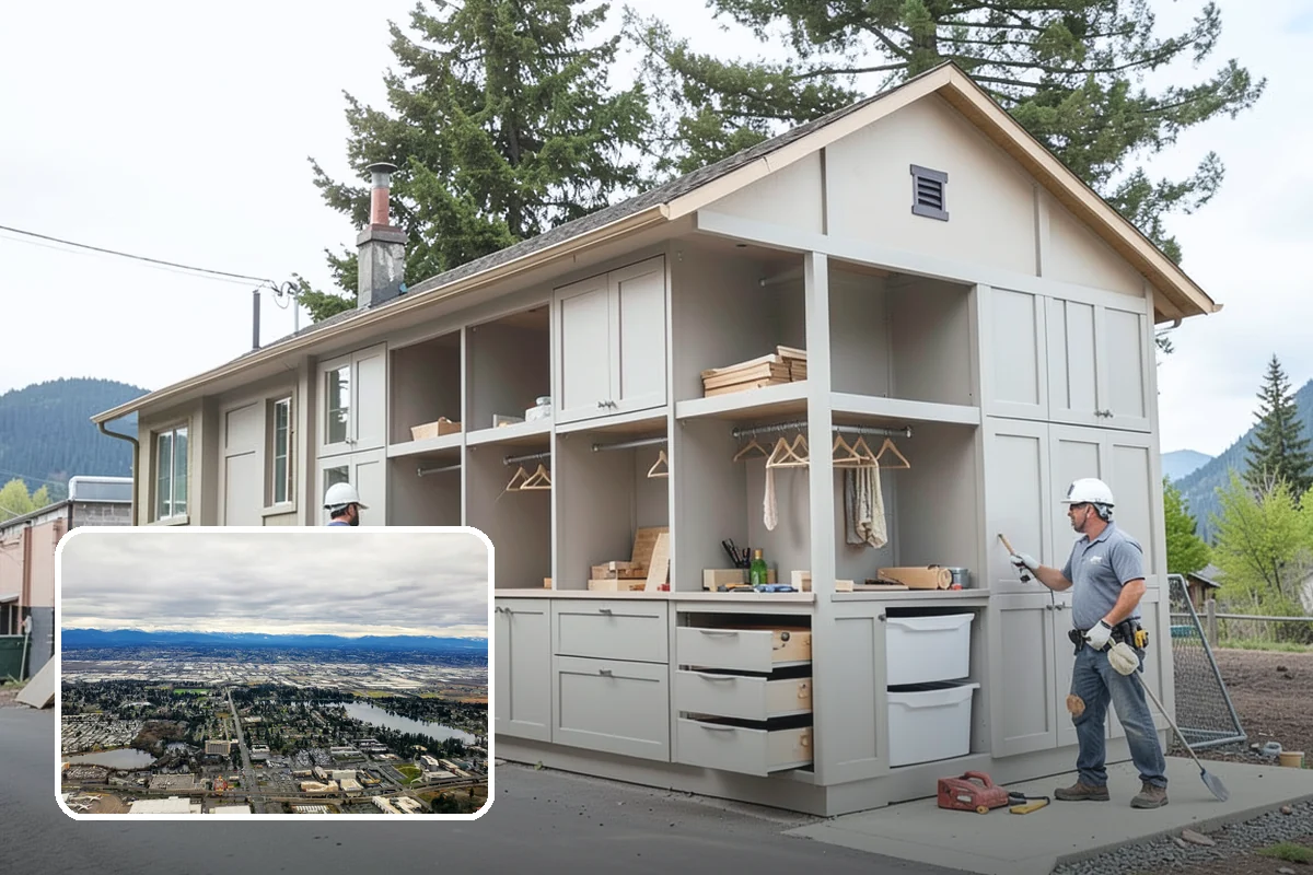 Home Bar Construction in SeaTac, King County, WA - Custom cabinetry and glass storage for hosting