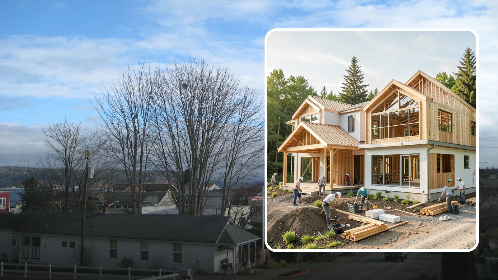 Home Building in Langley, Island County, WA - Full-service new home construction from raw lot to finished, move-in-ready residence.