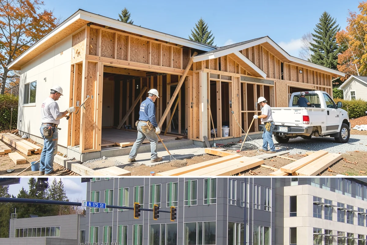 Home Building in Shoreline, King County, WA - We start builds throughout the year but sequence the foundation for dry ground whenever the calendar allows.