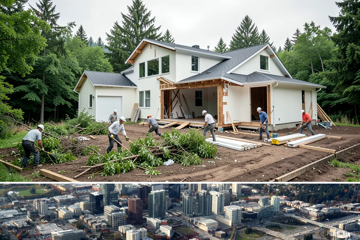 Home Library Construction in Bellevue, King County, WA - Library construction is interior millwork that fits any season, including winter build-outs.