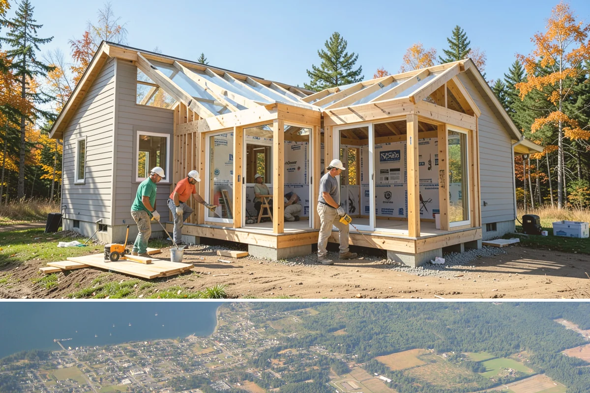 Home Library Construction in Coupeville, Island County, WA - Library construction is interior millwork that fits any season, including winter build-outs.