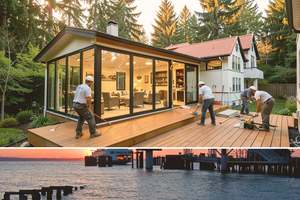 Home Library Construction in Edmonds, Snohomish County, WA - Library construction is interior millwork that fits any season, including winter build-outs.