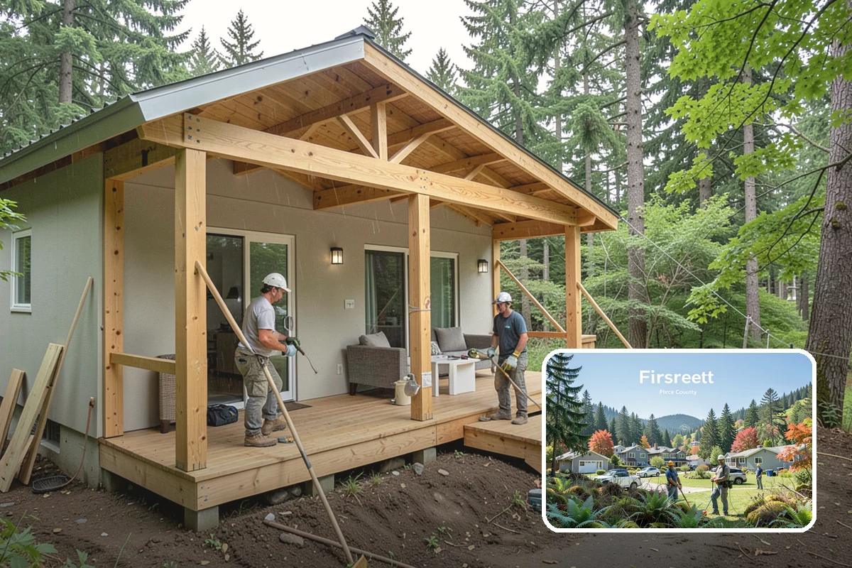Home Library Construction in Fircrest, Pierce County, WA - Floor-to-ceiling shelving engineered for heavy loads