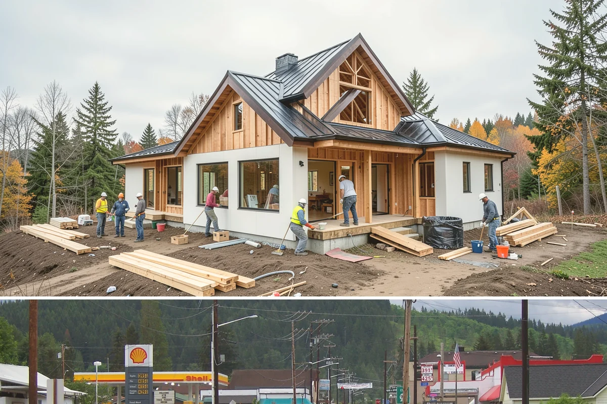 Home Library Construction in Granite Falls, Snohomish County, WA - Library construction is interior millwork that fits any season, including winter build-outs.