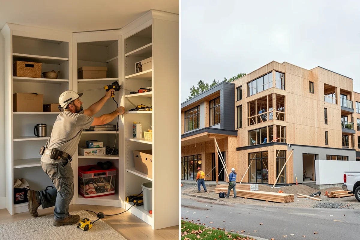 Home Library Construction in Lake Forest Park, King County, WA - We measure the room and plan shelving capacity