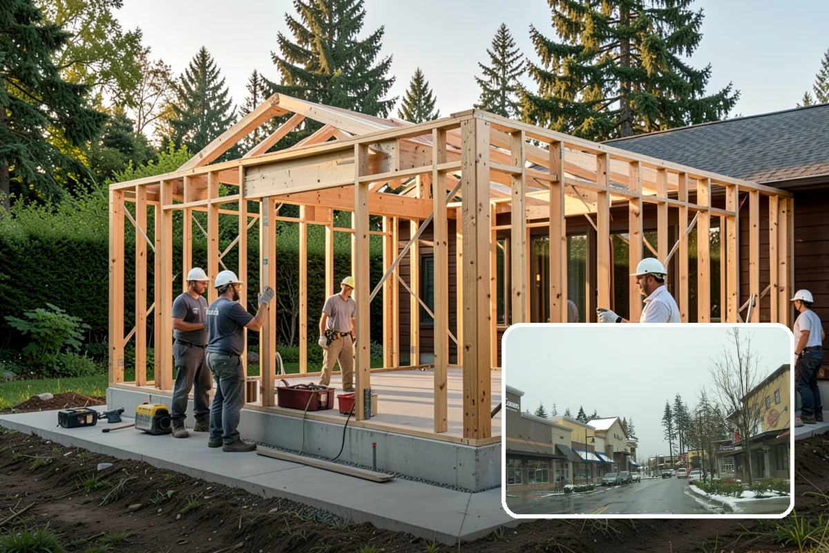 Home Library Construction in Mill Creek, Snohomish County, WA - Floor-to-ceiling shelving engineered for heavy loads