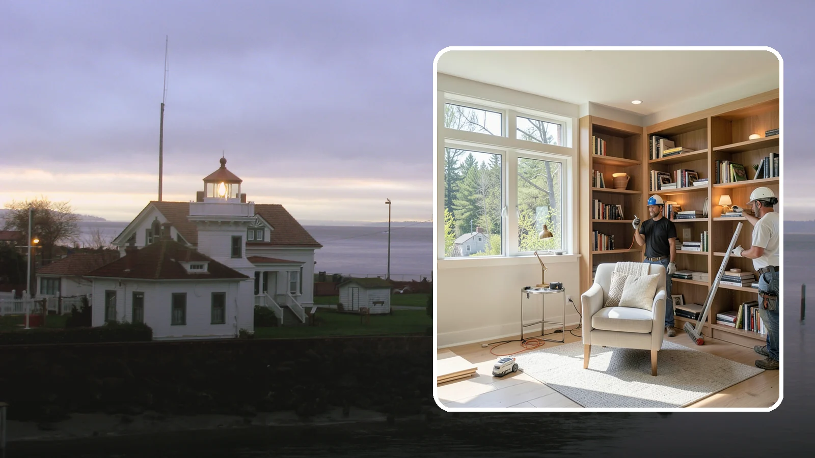 Home Library Construction in Mukilteo, Snohomish County, WA - We build home libraries with custom shelving and reading spaces that showcase and protect your books.