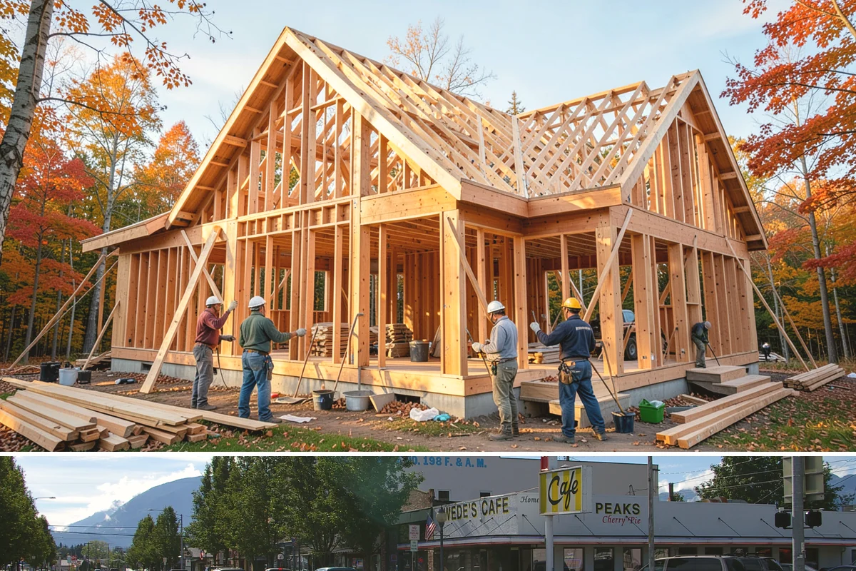 Home Library Construction in North Bend, King County, WA - Library construction is interior millwork that fits any season, including winter build-outs.