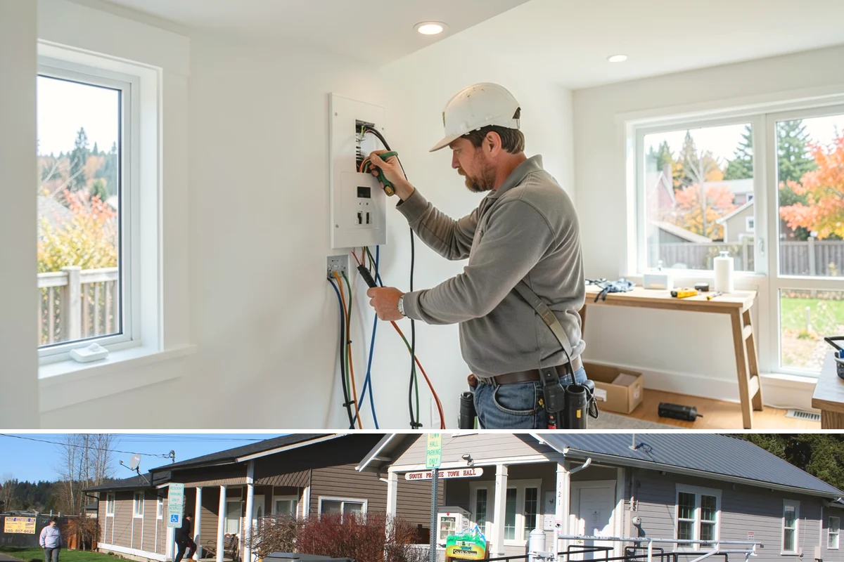 Home Library Construction in South Prairie, Pierce County, WA - Library construction is interior millwork that fits any season, including winter build-outs.
