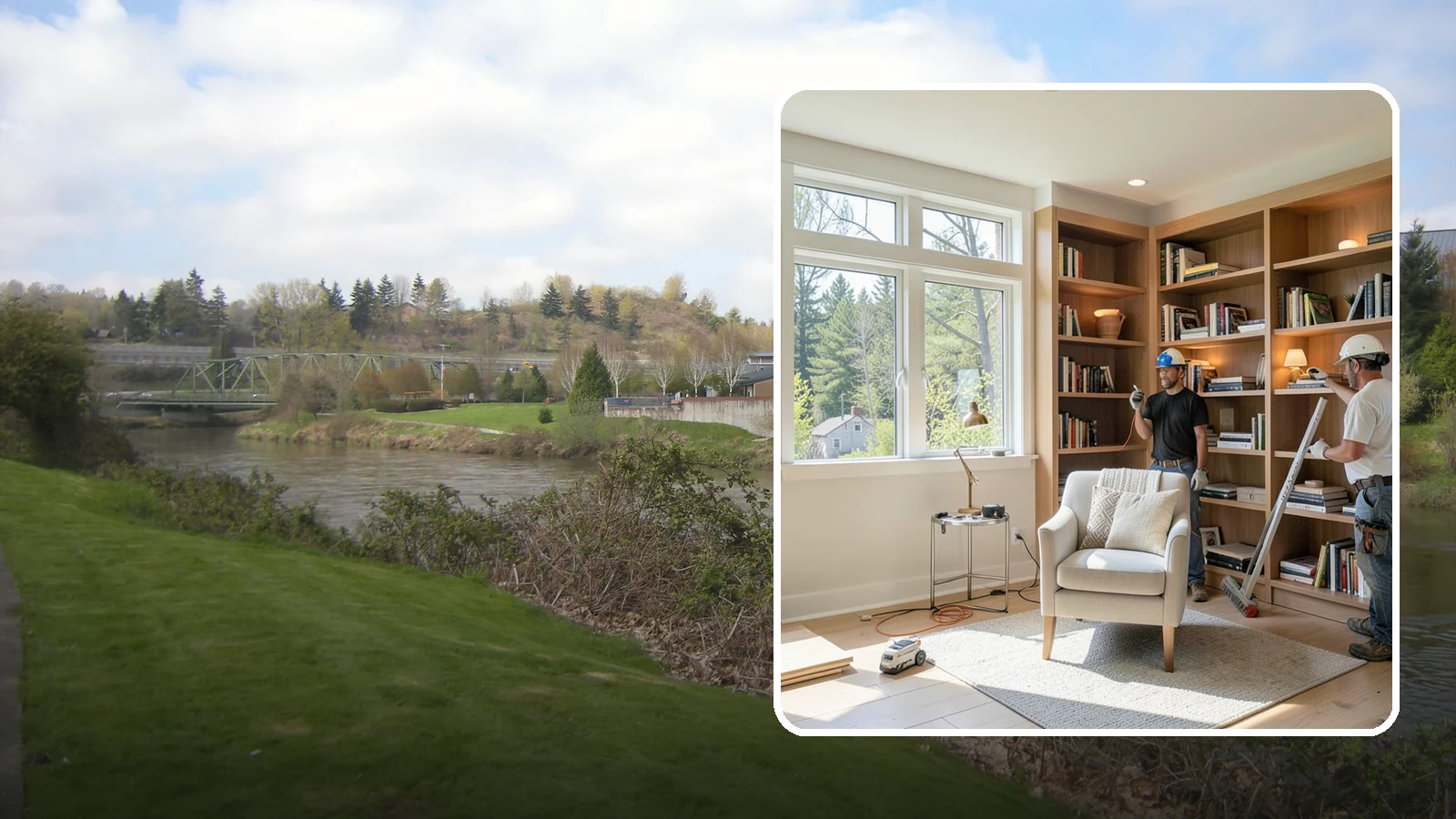 Home Library Construction in Tukwila, King County, WA - We build home libraries with custom shelving and reading spaces that showcase and protect your books.