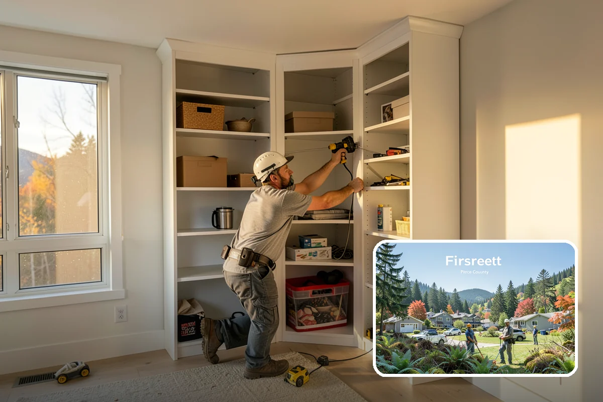 Home Office Remodeling in Fircrest, Pierce County, WA - Dedicated circuits and data runs for reliable technology