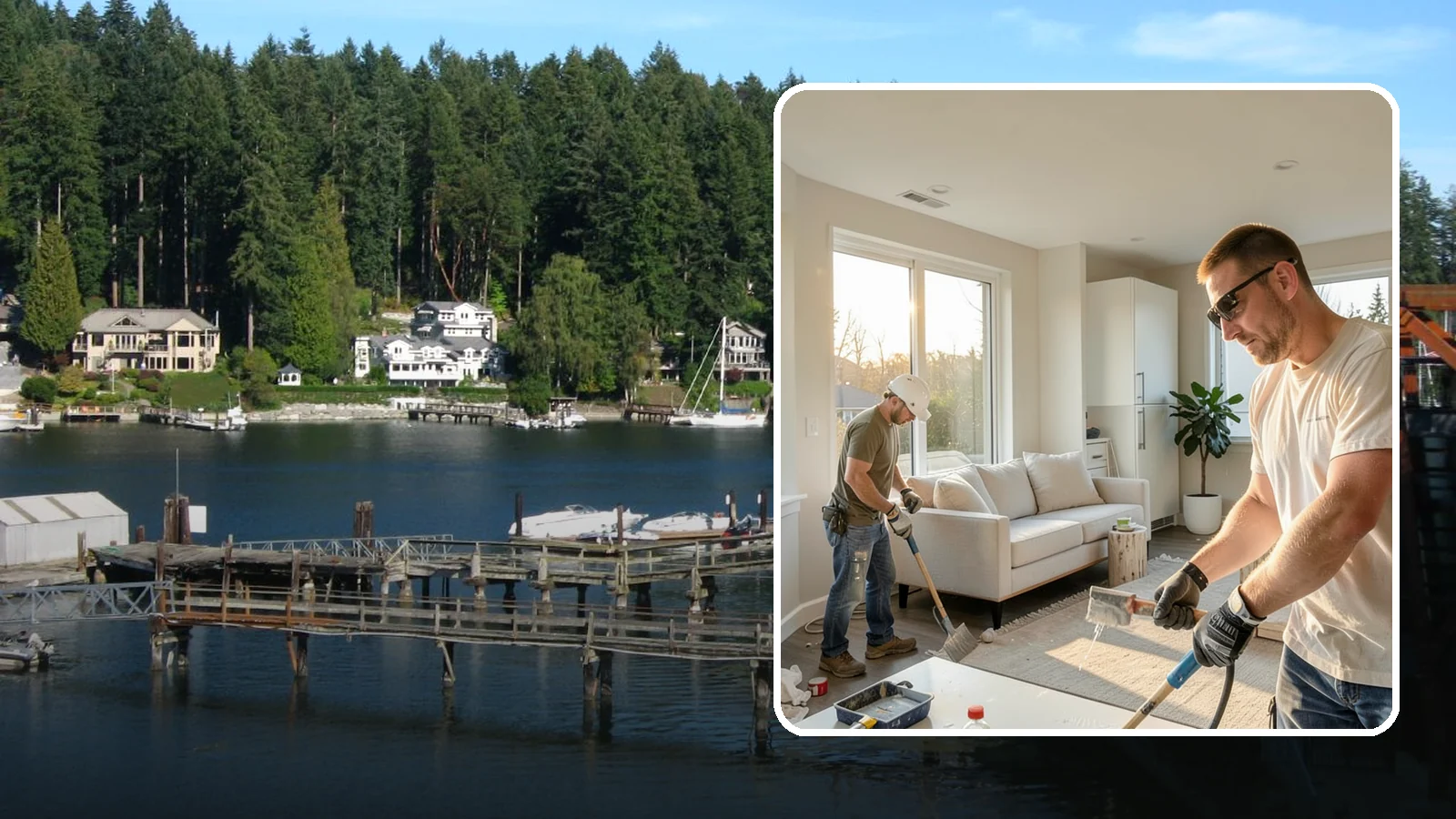 Home Renovation in Gig Harbor, Pierce County, WA - Comprehensive home renovation that restores dated Puget Sound homes to fresh, efficient, and comfortable living spaces.