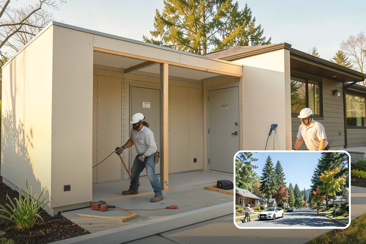 Home Studio Construction in Orting, Pierce County, WA - Acoustic treatment and isolation for recording work