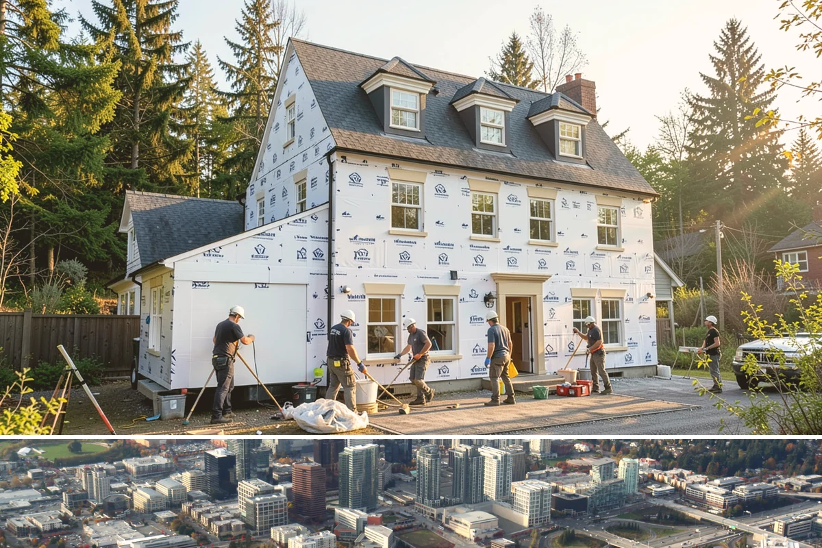 Home Theater Construction in Bellevue, King County, WA - Home theater builds are entirely indoor and can be scheduled comfortably in any season.