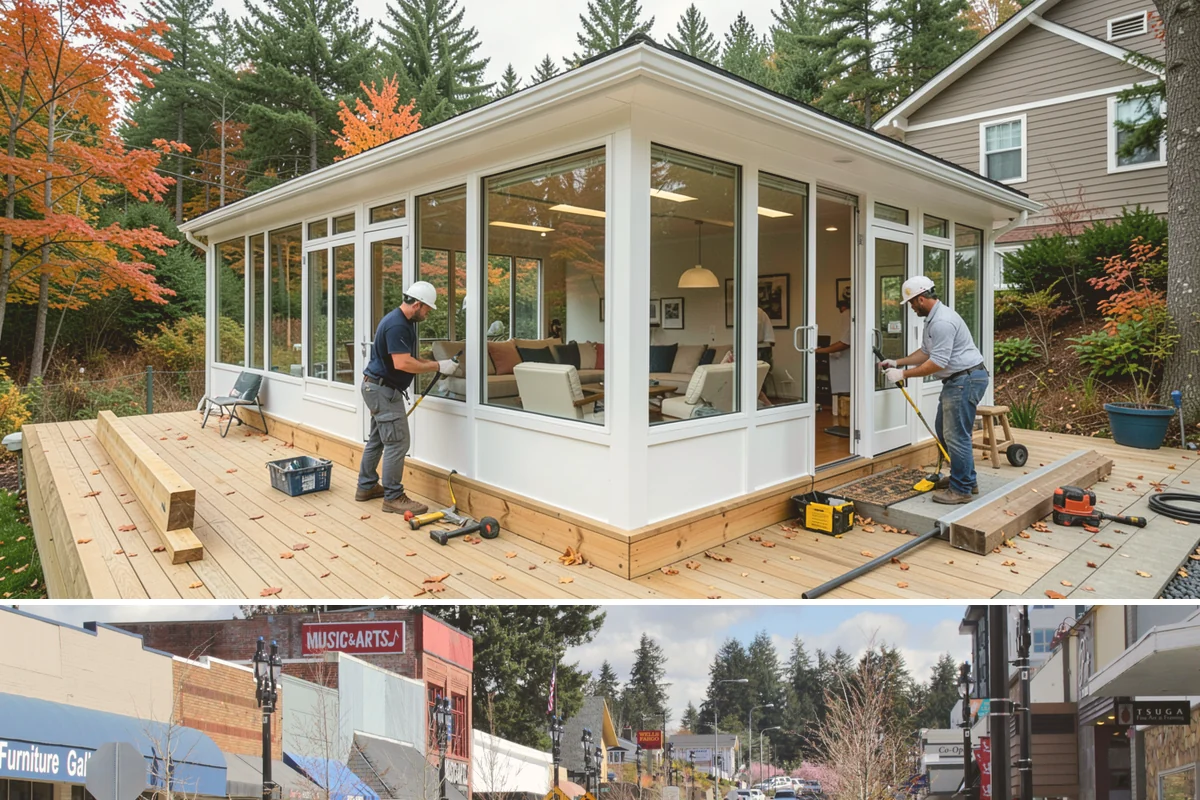 Home Theater Construction in Bothell, King County, WA - Home theater builds are entirely indoor and can be scheduled comfortably in any season.