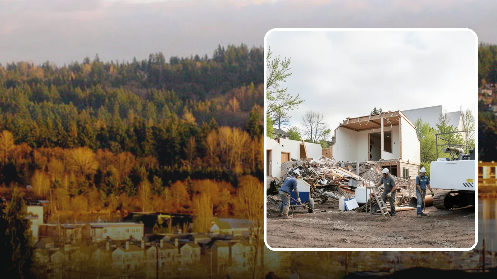 House Demolition in Kenmore, King County, WA - We safely demolish entire houses and clear the site so your Western Washington rebuild can start clean.