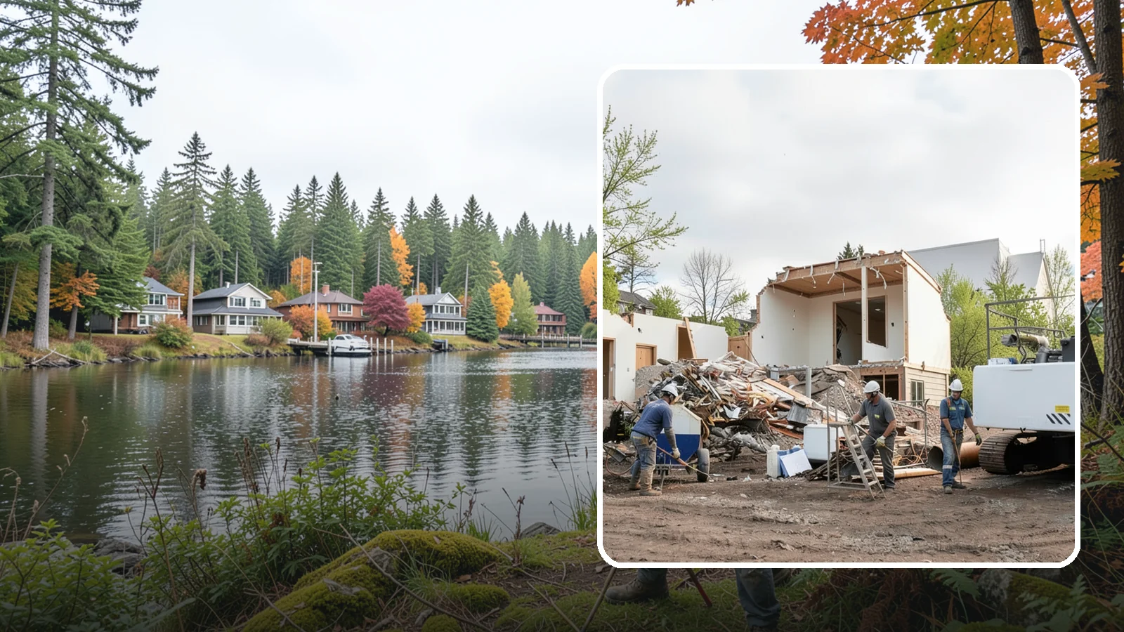 House Demolition in La Conner, Skagit County, WA - We safely demolish entire houses and clear the site so your Western Washington rebuild can start clean.