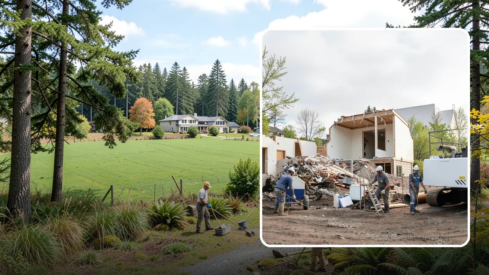 House Demolition in Lyman, Skagit County, WA - We safely demolish entire houses and clear the site so your Western Washington rebuild can start clean.