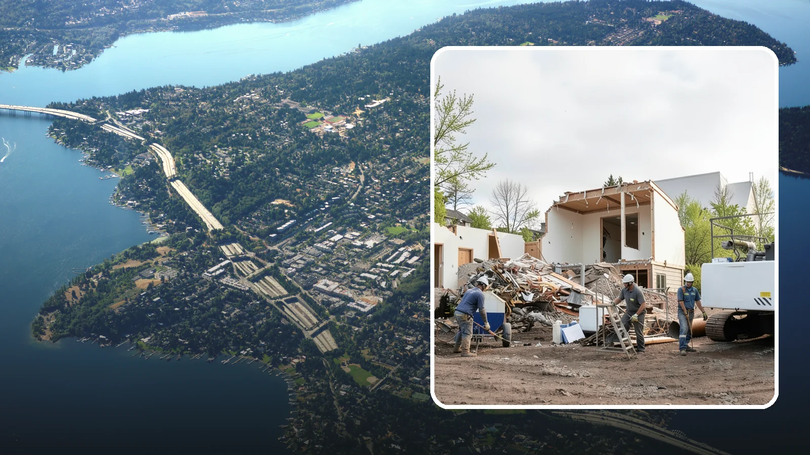 House Demolition in Mercer Island, King County, WA - We safely demolish entire houses and clear the site so your Western Washington rebuild can start clean.
