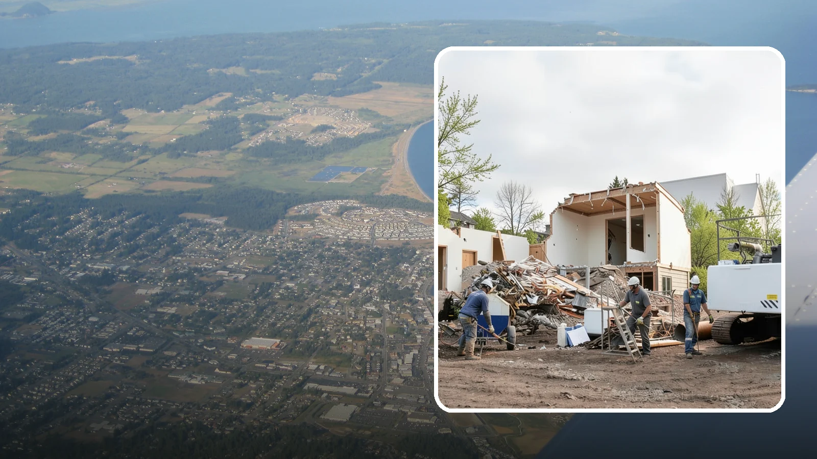 House Demolition in Oak Harbor, Island County, WA - We safely demolish entire houses and clear the site so your Western Washington rebuild can start clean.