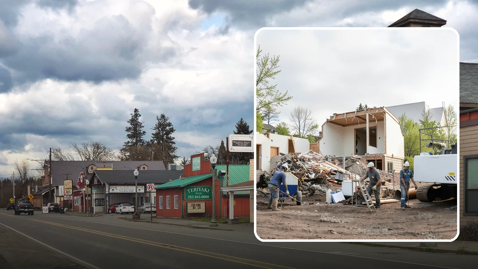 House Demolition in Roy, Pierce County, WA - We safely demolish entire houses and clear the site so your Western Washington rebuild can start clean.