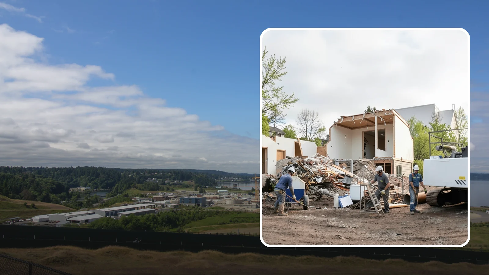 House Demolition in University Place, Pierce County, WA - We safely demolish entire houses and clear the site so your Western Washington rebuild can start clean.