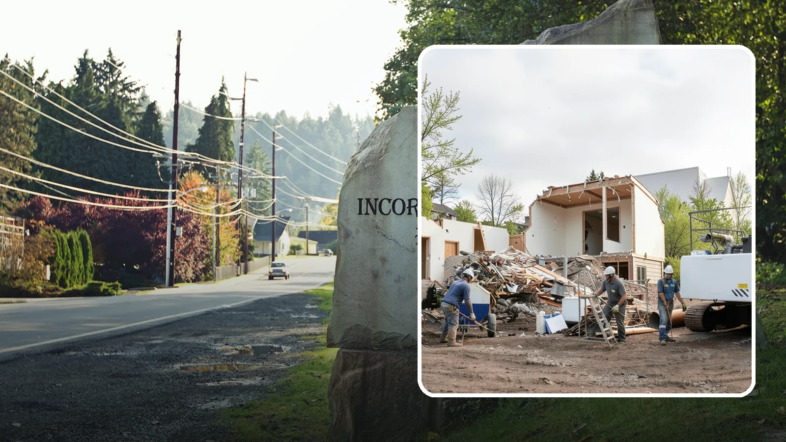 House Demolition in Wilkeson, Pierce County, WA - We safely demolish entire houses and clear the site so your Western Washington rebuild can start clean.